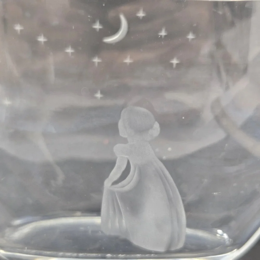 Orrefors Sweden Girl Wishing to Moon Glass Bowl Edvin Ohrstrom Signed 2769